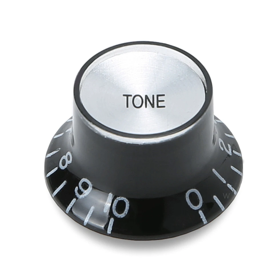 Knob preto com topo cromado