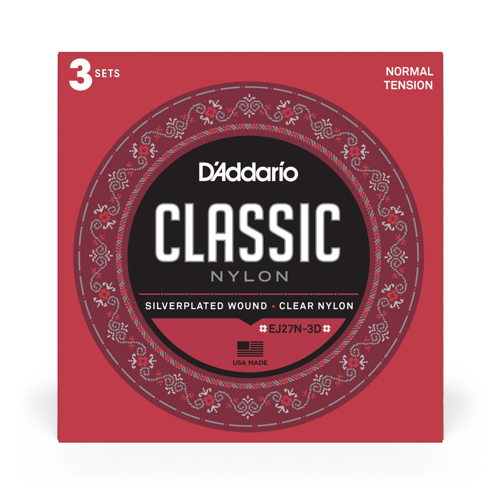Encordoamento D'Addario nylon EJ27N média (3 jogos)