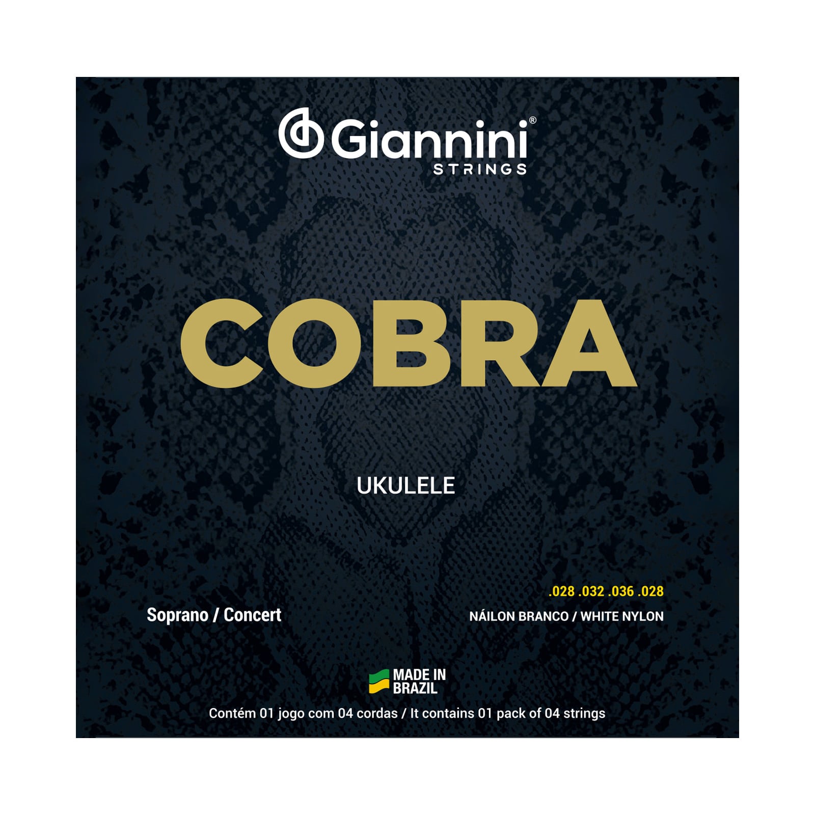 Encordoamento Giannini ukulele nylon branco