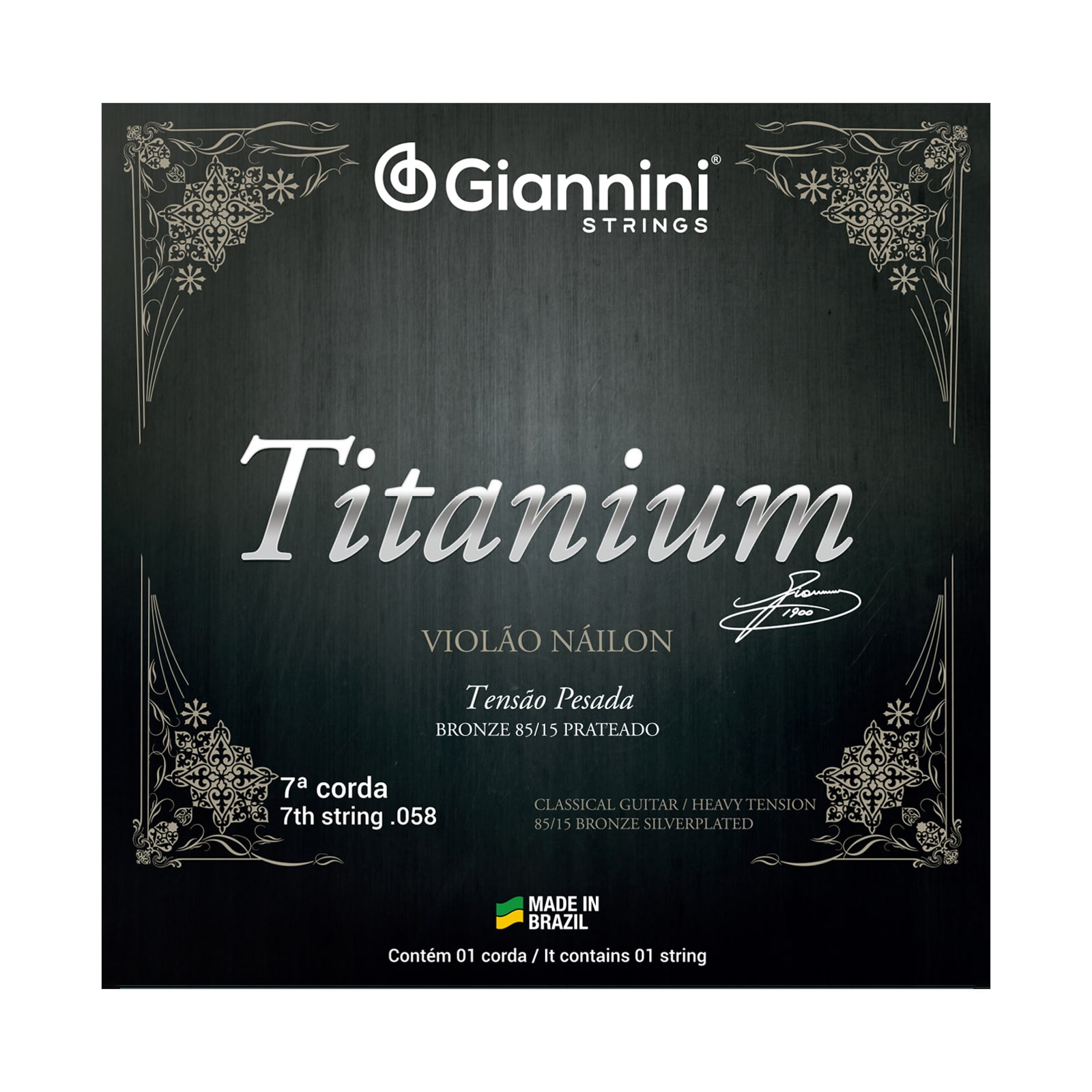 Corda avulsa Giannini 7ª violão nylon titanium tensão alta